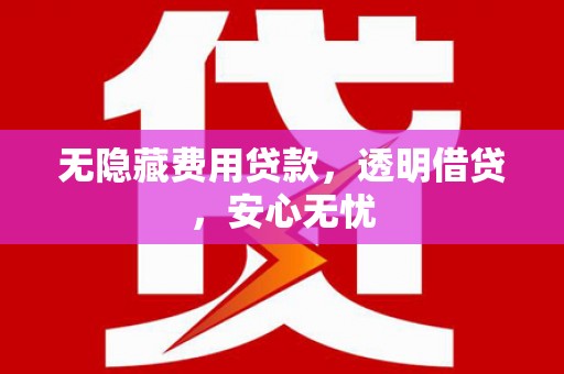 褒忠无隐藏费用贷款，透明借贷，安心无忧