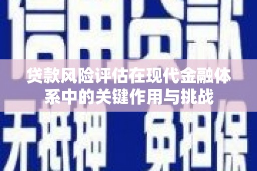 资溪贷款风险评估在现代金融体系中的关键作用与挑战