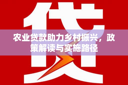 北辰农业贷款助力乡村振兴，政策解读与实施路径
