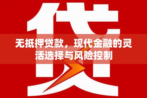 昌宁无抵押贷款，现代金融的灵活选择与风险控制