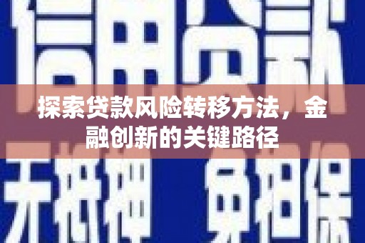 泽普探索贷款风险转移方法，金融创新的关键路径