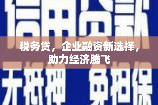 禅城税务贷，企业融资新选择，助力经济腾飞