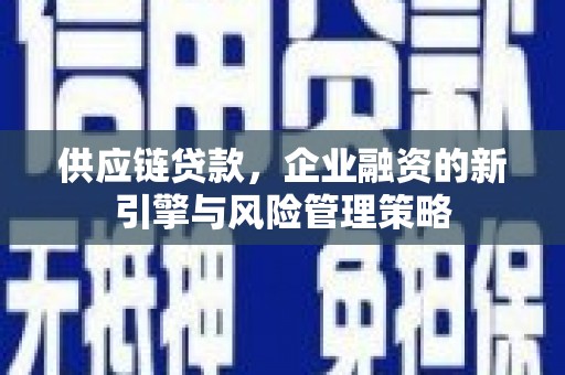 理县供应链贷款，企业融资的新引擎与风险管理策略