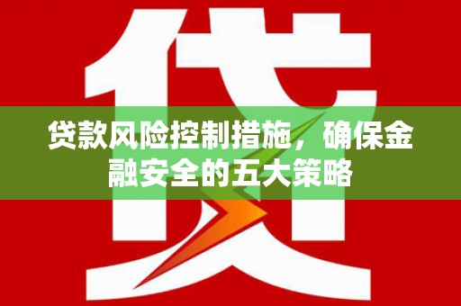 营口贷款风险控制措施，确保金融安全的五大策略