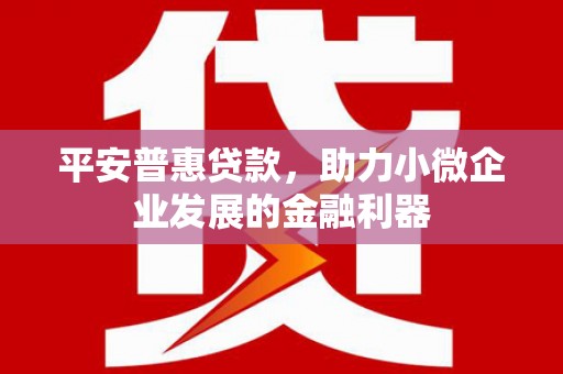 富阳平安普惠贷款，助力小微企业发展的金融利器