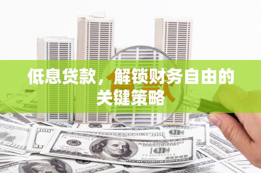 清水河低息贷款，解锁财务自由的关键策略